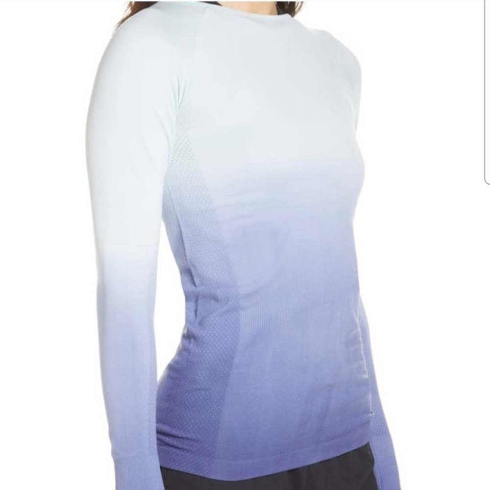 Zella Ombre Purplish Blue Long Sleeve Top Size Small - Picture 1 of 8